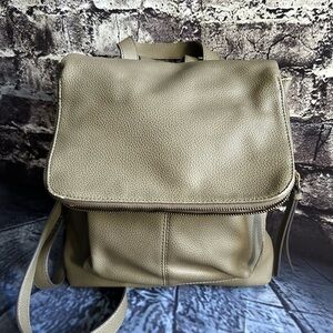 Market & Spruce Dara Olive Green Leather Backpack
